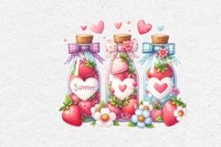 BIG BUNDLE Summer Clipart, Flowers, Bottles and Jars, PNG Product Image 5