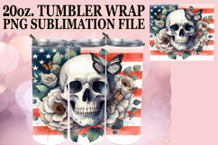 Heartfelt dreams 20oz tumbler wrap, Skull USA Product Image 1