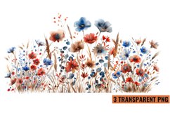 Watercolor Wildflowers Clipart Sublimation, PNG Product Image 1
