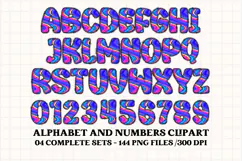 Unicorn Alphabet png clipart, unicorn letters doodle Product Image 2