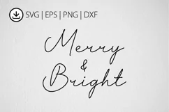Merry and Bright SVG PNG Design, Christmas SVG Design Product Image 3