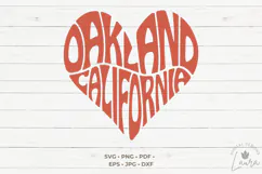Oakland California Heart SVG Cut File Product Image 1