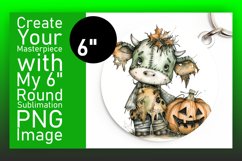 Halloween Cow Round Design for Keychain Product Image 1
