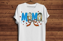 MAMA Glitter PNG | Blue &amp; Gold Mom Sublimation Product Image 4