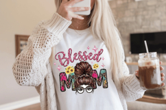 Blessed mom PNG sublimation | Mother's Day PNG T-Shirt Product Image 5