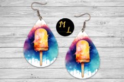 Summer teardrop earring png,Ice cream Earrings sublimation Product Image 1