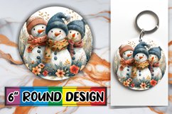 Winter Gingerbread Pattern Round Design Keychain Product Image 1