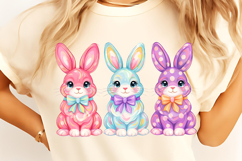 Bunny Coquette Bow PNG, Brushstroke bunny easter PNG, Bunny Product Image 2