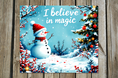 Christmas snowman card | Skinny tumbler sublimation design P Product Image 4
