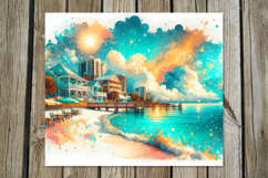 BeachLife | 4 summer Skinny Tumbler Sublimation designs PL2 Product Image 4