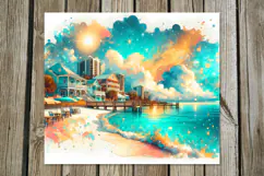 BeachLife | 4 summer Skinny Tumbler Sublimation designs PL2 Product Image 4