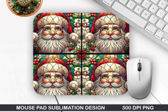 Santa Mouse Pad Sublimation, Christmas Mouse Pad PNG Design Product Image 1