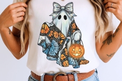 Spooky Cute Ghost Png, Halloween Ghost Png, Boho Ghost Png. Product Image 8