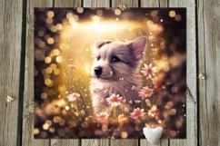 Magic Dogs & flowers | 10 Skinny tumbler Sublimation designs Product Image 8