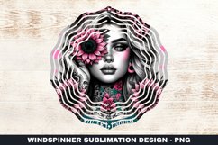 Girl &amp; Flowers Wind Spinner Sublimation Design Product Image 1