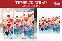 Valentines Tumbler Sublimation, Hearts Tumbler Wrap Bundle Product Image 10