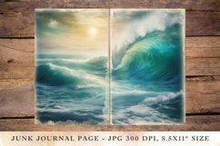 Printable Junk Journal Pages ocean sea wave 2 Product Image 1