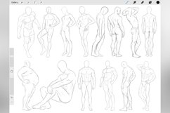 100 Procreate Men&#039;s Mannequin Stamp Brushes Product Image 5