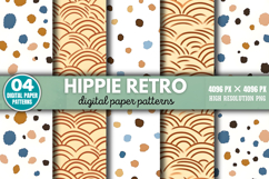 Hippie Retro Digital Paper Background Bundle PNG Product Image 9