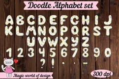 Bright Daisy Flowers Doodle Alphabet png, sublimation design Product Image 3