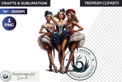 French Cancan cabaret Girl Clipart PNG, Burlesque woman Product Image 1