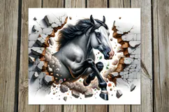 Horse & wall | 4 skinny tumbler Sublimation designs PL2 Product Image 4