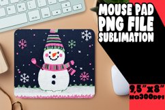 Radiant Mouse Mat Sublimation PNG, Snowman Product Image 1