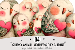 Quirky Animal Mother's Day PNG Watercolor png Product Image 1
