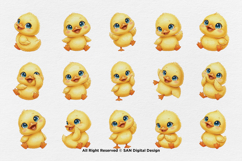 15 Bundle Watercolor Cute Yellow Duck Cute Animal Farm Product Image 8