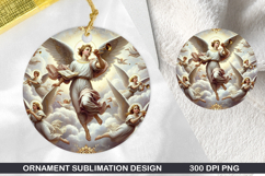 Angel Stained Glass Ornament PNG, Digital Download File Product Image 1