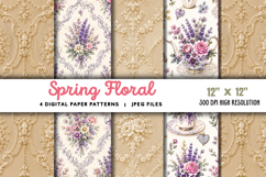 Spring Floral Digital Paper JPG Product Image 1