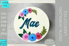 Mae Floral Laser svg, Nursery floral files Product Image 1