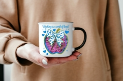 Teaching Is a Work of Heart PNG | Glitter Apple Teacher PNG Product Image 5