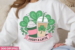 Lucky a latte PNG, Drink St Patricks Sublimation P Product Image 1