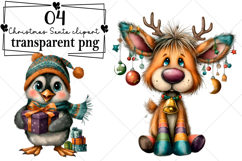 Whimsical Christmas Santa clipart Watercolor PNG Product Image 1