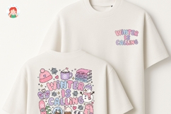 Retro Cozy Winter Clipart - Cute Pink Sublimation Graphics Product Image 8