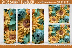 3d Sunflower Tumbler Wrap - Sunflower 3d Tumbler Sublimation Product Image 1