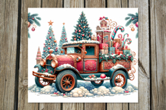 Christmas truck | 4 retro xmas Sublimation Tumbler designs P Product Image 4