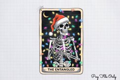 Funny Christmas Skeleton Tarot Cards Clipart PNG Product Image 1