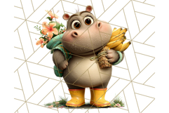 Cute Safari Animal Clipart with Jungle Accessories Png Product Image 4