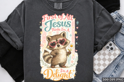 Jesus Thinks Im A Delight Raccoon PNG Christian Retro Art Product Image 1