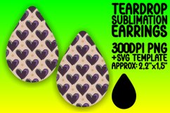Cute Teardrop Design for Sublimation Earrings , Heart Product Image 1