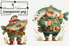 Whimsical Fisherman Clipart Watercolor PNG Product Image 1