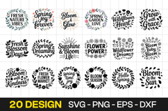 Spring Floral Typography Quote Designs SVG PNG Product Image 1