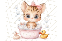 Safari Animal Babies in Bubble Baths, Cute Jungle Animal PNG Product Image 4