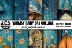 Whimsy Rainy Day Collage Journal Paper Patterns PNG Product Image 1