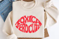 Toxica Pero Cute SVG | Lips Shape Word Art | Spanish Quote Product Image 1