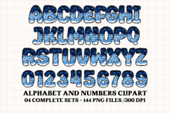 Christmas Alphabet png clipart, christmas doodle letters Product Image 2