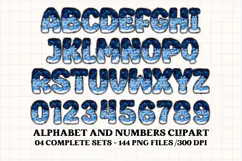 Christmas Alphabet png clipart, christmas doodle letters Product Image 2