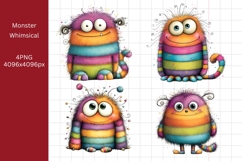 Watercolor Monster, Whimsical, Product Image 1